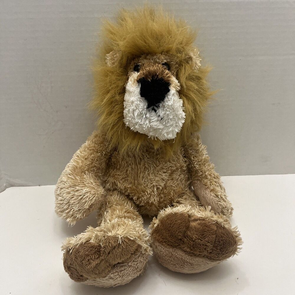 JC Penney Chosun Tan Brown Lion Stuffed Plush Animal 14" Big Feet Hands Sitting